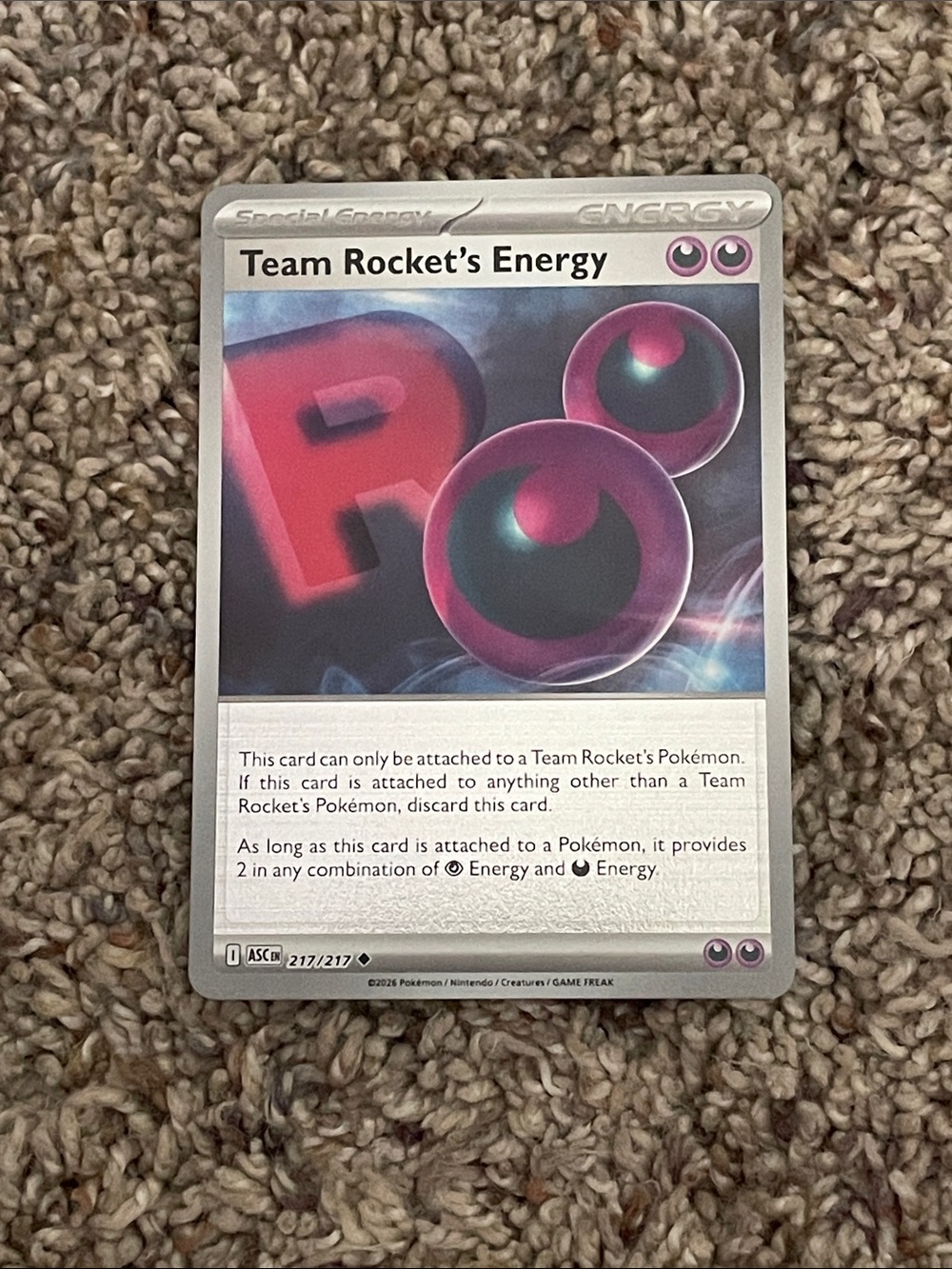 Team Rocket's Energy 182/182 Sv10: Destined Rivals Reverse Holo